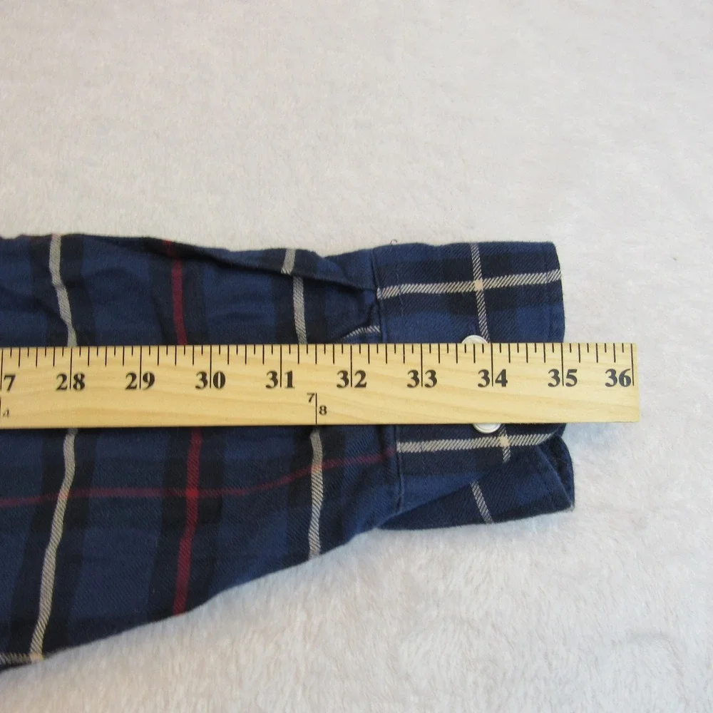 UNTUCKit Flannel Shirt Mens 3XL Blue Plaid Excellent Cotton Button Down Pocket